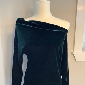 Green velvet blouse